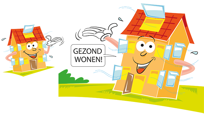 Illustraties voorzijde strip 'Ventileren' 